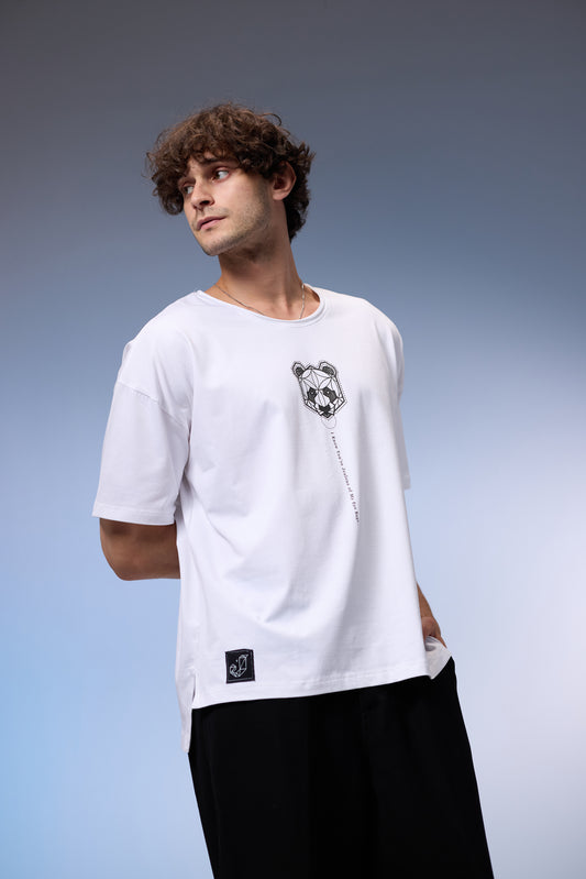 PANDA OVERSIZED T-SHIRT IN WHITE