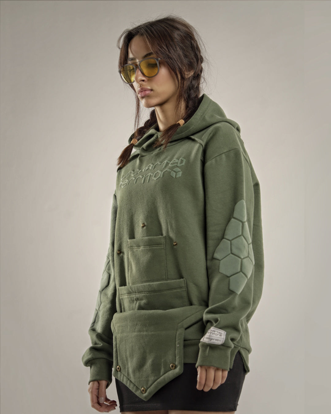 KANGAROO UNISEX HOODIE IN GREEN JUNGLE