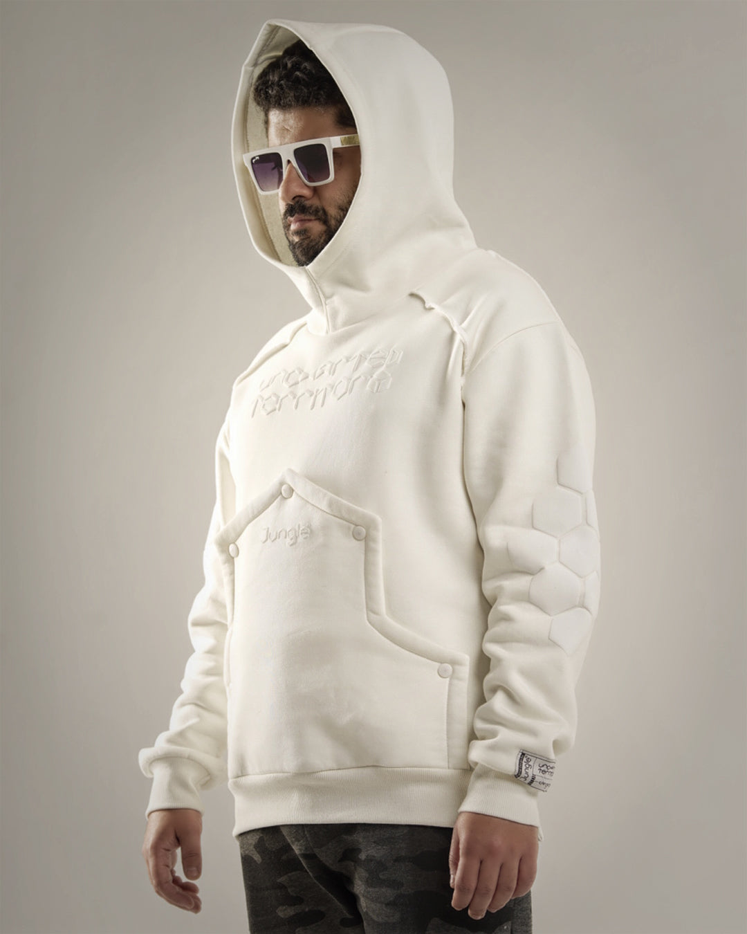 KANGAROO UNISEX HOODIE IN SNOW